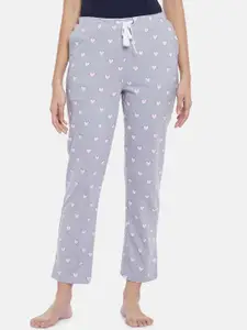Dreamz by Pantaloons Women Grey Printed Cotton Lounge Pants