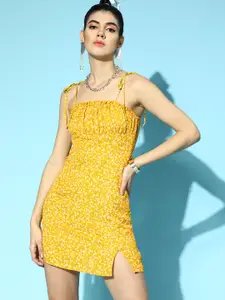 Berrylush Women Yellow Romantic Florals Dress