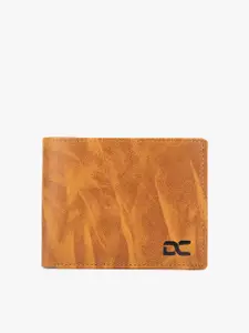 Dezire Crafts Men Solid Tan Textured Two Fold PU Leather Wallet