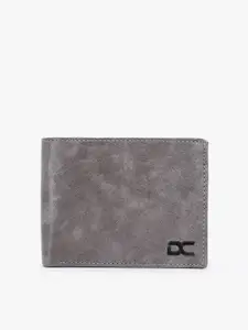 Dezire Crafts Men Grey Textured Two Fold PU Leather Wallet