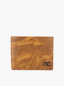 Dezire Crafts Men Brown & Tan Textured Two Fold PU Leather Wallet