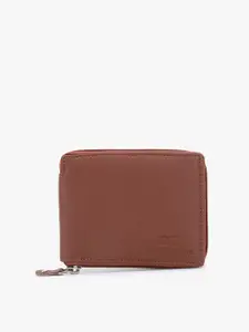 Dezire Crafts Men Tan Zip Detail PU Zip Around Wallet