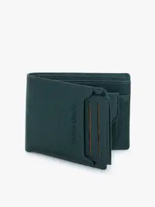 Dezire Crafts Men Green PU Two Fold Wallet with Detachable Card Slot Case