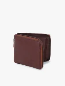 Dezire Crafts Men Brown Textured Zip Around Wallet
