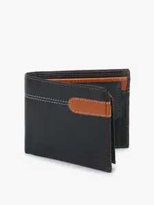 Dezire Crafts Men Black & Tan Textured Two Fold Wallet