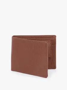 Dezire Crafts Men Tan Textured PU Leather Two Bi-Fold Slim Wallet
