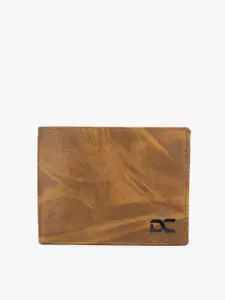 Dezire Crafts Men Tan Brown Textured Bi-Fold Slim Wallet