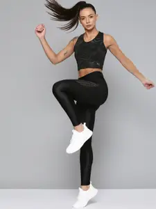 Puma Black Printed Studio Cropped Training Tank Top