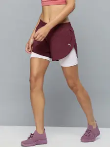 Puma Women Purple 2-in-1 Performance Sports Shorts