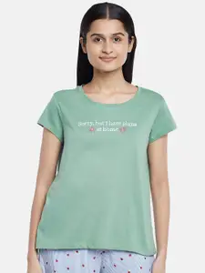 Dreamz by Pantaloons Green Cotton Lounge tshirt