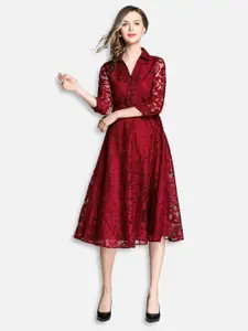 JC Collection Red Midi Dress