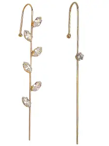 Vembley Gold-Toned Set Of 2 Stylish Ear Cuff Earrings