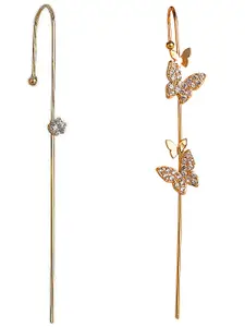 Vembley Set Of 2 Gold-Toned Spiked Ear Cuff Earrings