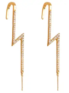 Vembley Set Of 2 Gold-Toned Spiked Ear Cuff Earrings