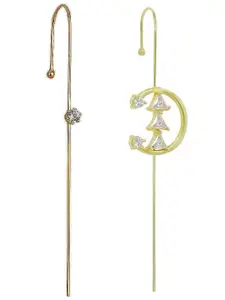 Vembley Set Of 2 Gold-Toned Geometric Ear Cuff Earrings
