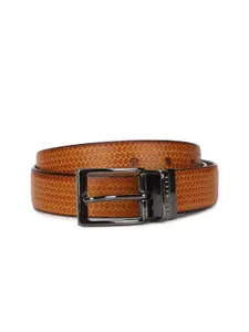 Ted Baker Men Brown Textured Leather Belt