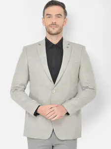 Canary London Men Grey Solid Slim-Fit Single-Breasted Blazer