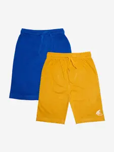 KiddoPanti Boys Blue  & Yellow 2 Pure Cotton Sports Shorts