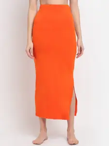 Sugathari Women Orange Solid Saree Shapewear