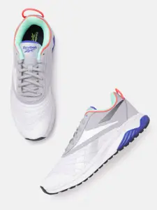 Reebok Men Grey & White Woven Design Memory Foam Liquifect 180 3.0 Running Shoes