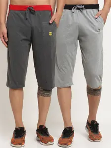 VIMAL JONNEY Men Pack Of 2 Grey Knee Length Shorts