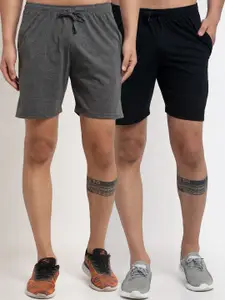 VIMAL JONNEY Men Grey & Black 2 Shorts