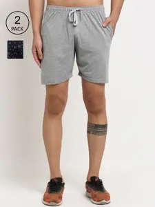 VIMAL JONNEY Men Pack Of 2 Grey & Black Printed Shorts
