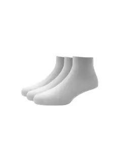 Louis Philippe Men Pack Of 3 White Solid Above Ankle-Length Socks