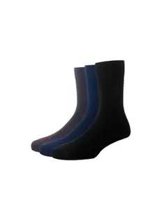 Louis Philippe Men Pack Of 3 Solid Calf-Length Socks