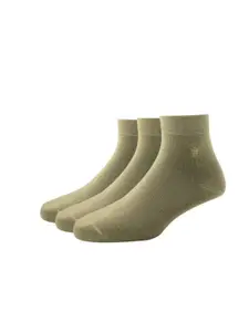 Louis Philippe Men Beige Pack of 3 Solid Above Ankle Length Socks