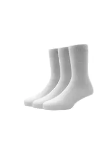 Louis Philippe Men Pack of 3 White Calf Length Socks