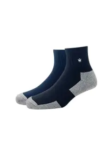 Louis Philippe Men Pack of 2 Navy Blue Solid Ankle Length Socks