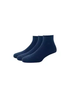 Louis Philippe Men Pack of 3 Navy Blue Solid Ankle Length Socks