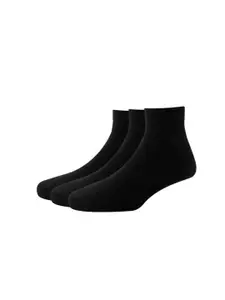 Louis Philippe Men Black Pack of 3 Cotton Above-Ankle Length Socks