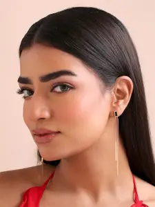 Yellow Chimes Rose Gold-Plated Quirky Danglers Earrings