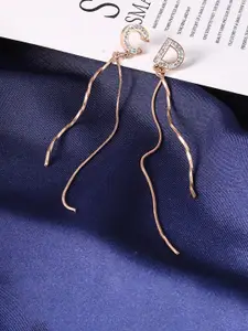 Yellow Chimes Woman Rose Gold Plated Mismatch Quirky Dangle Earrings