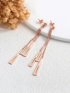 Yellow Chimes Rose Gold Quirky Drop Earrings