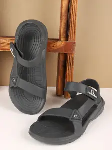 Carlton London Men Grey Solid Sports Sandals