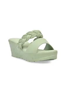 Jove Sea Green PU Wedge Sandals