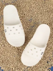 Carlton London Men Off-White Solid Sliders