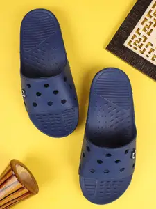 Carlton London Men Navy Blue Rubber Sliders