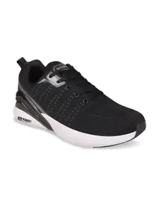 Action Men Black & Grey Solid Mesh Running Shoes