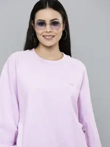 Levis Women Lavender Solid Sweatshirt