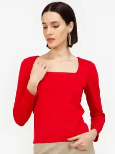 ZALORA WORK Red Solid  Top