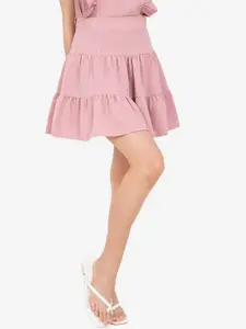 ZALORA BASICS Purple Tiered Mini Skirt