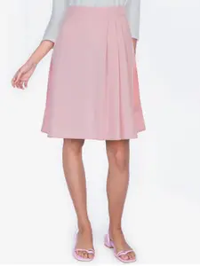 ZALORA BASICS Pink Solid Pleated Detail Skirt