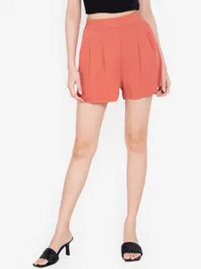 ZALORA BASICS Women Orange Fluted Shorts