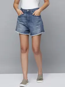 Levis Women Blue Loose Fit High-Rise Denim Shorts