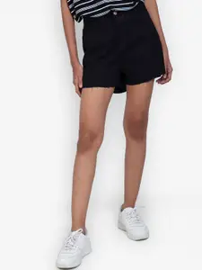 ZALORA BASICS Women Black High-Rise Shorts