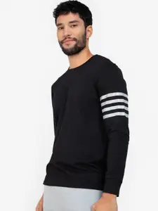 ZALORA ACTIVE Men Black Reflective Striped Sweatshirt